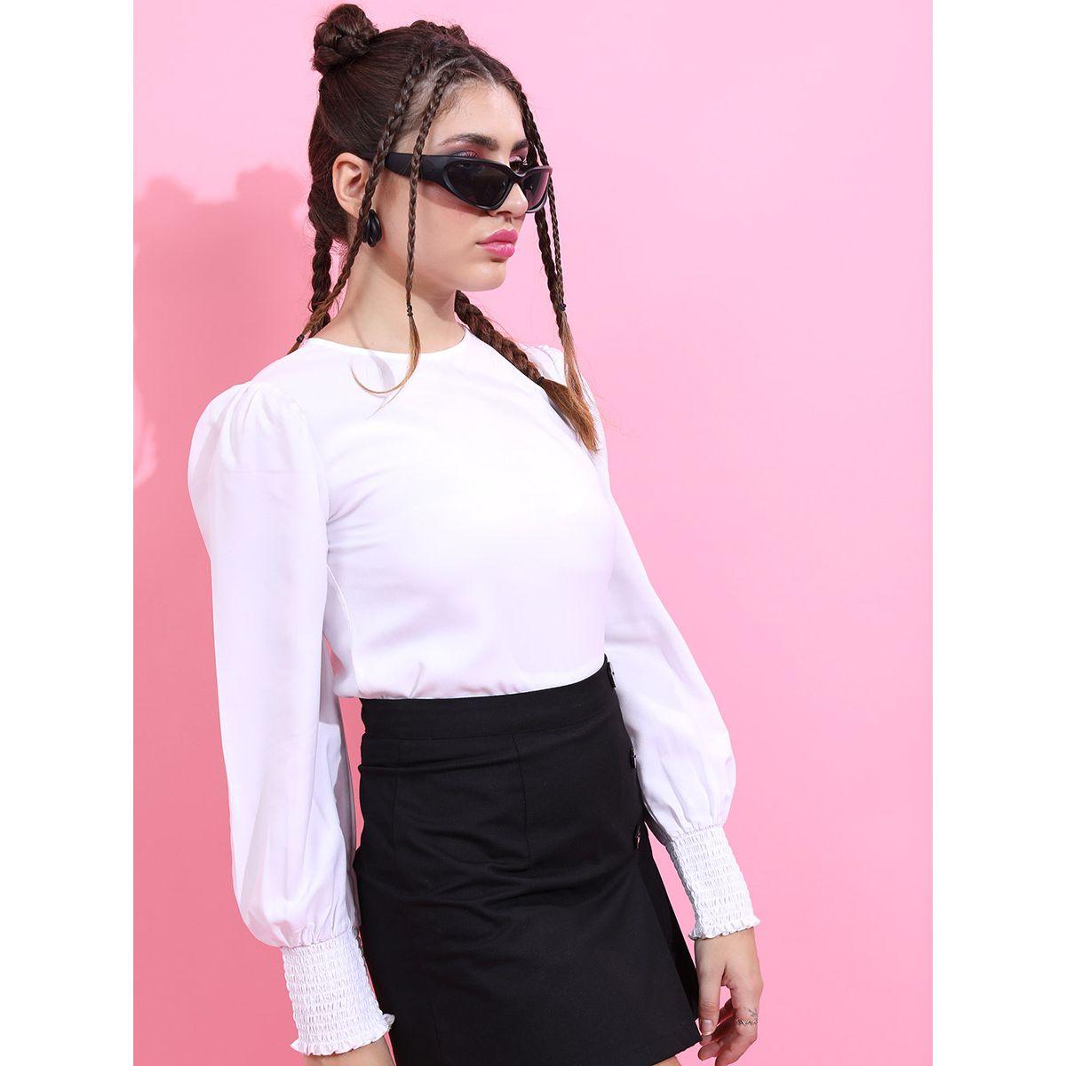 Tokyo Talkies X Styli Gathered Cuff Sleeve Top-women-clothing-shirtsandblouses-blouses-image-6