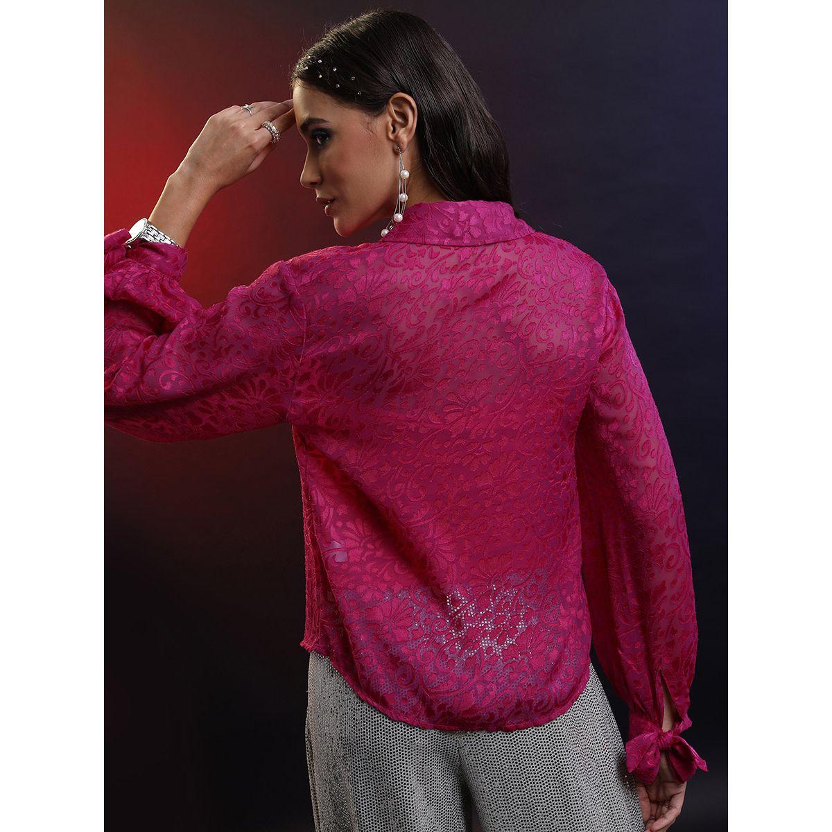 Tokyo Talkies X Styli Sheer Jacquard Button Up Shirt-women-clothing-shirtsandblouses-shirts-image-3