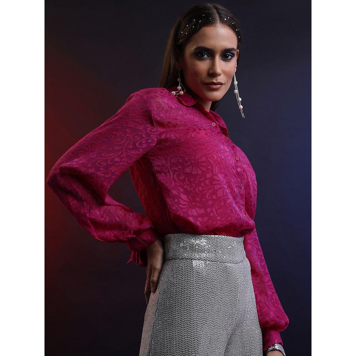 Tokyo Talkies X Styli Sheer Jacquard Button Up Shirt-women-clothing-shirtsandblouses-shirts-image-6
