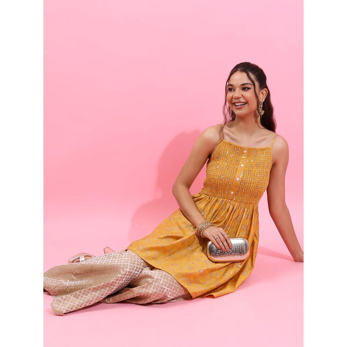 Vishudh X Styli Floral Gathered Strappy Longline Tunic-women-clothing-shirtsandblouses-blouses-image-2