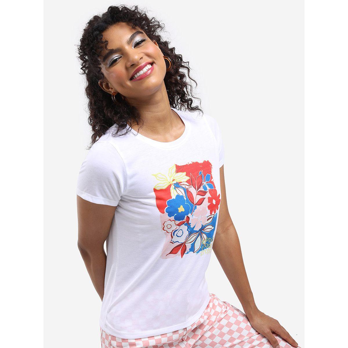 تيشيرت مطبع بطبعة زهور طوكيو توكيز × ستايلي-women-clothing-tshirts-image-6