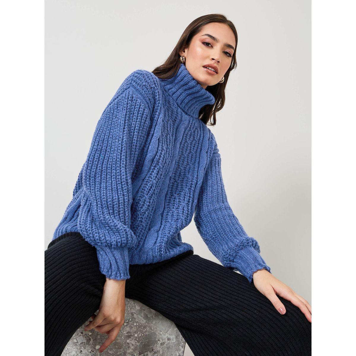 Styli Oversized Cable Knit Turtle Neck Sweater-women-clothing-cardigansandjumpers-jumpers-image-1