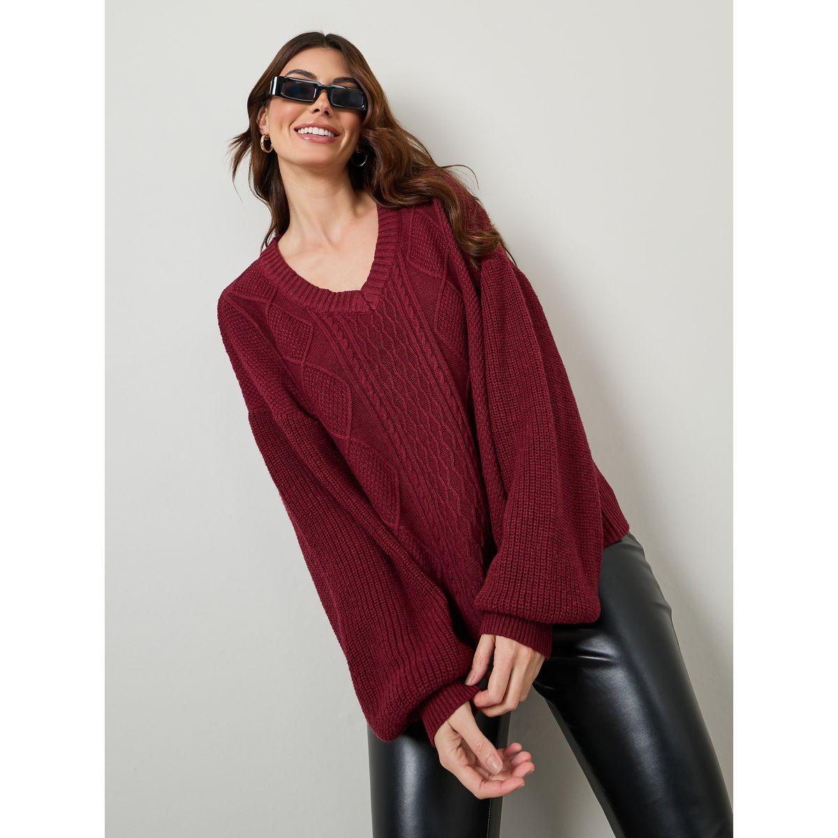 سويتر محبوك بقصة واسعة-women-clothing-cardigansandjumpers-jumpers-image-3