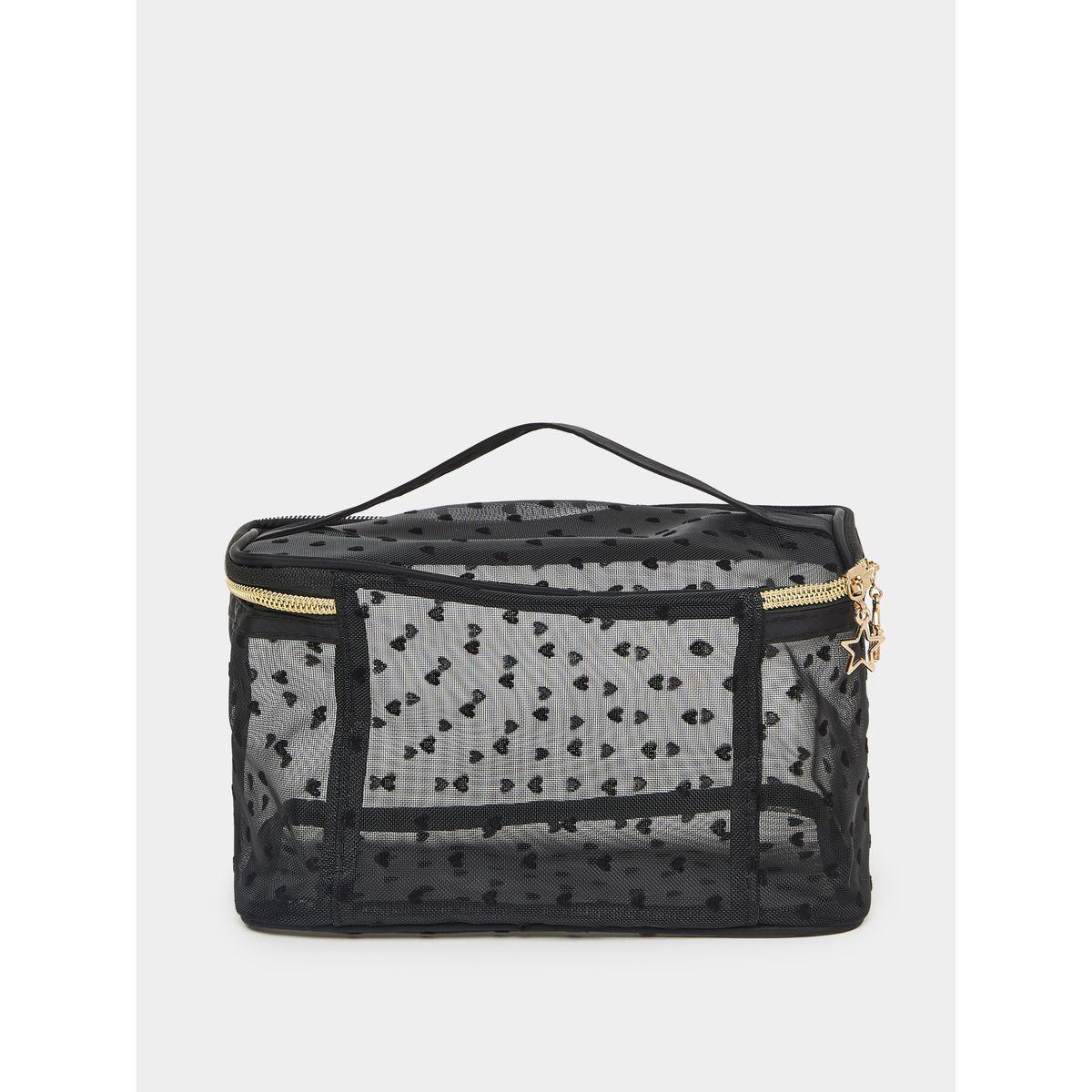 Styli Mesh Heart Print Star Drop Zip Washbag-travel-accessories-image-3
