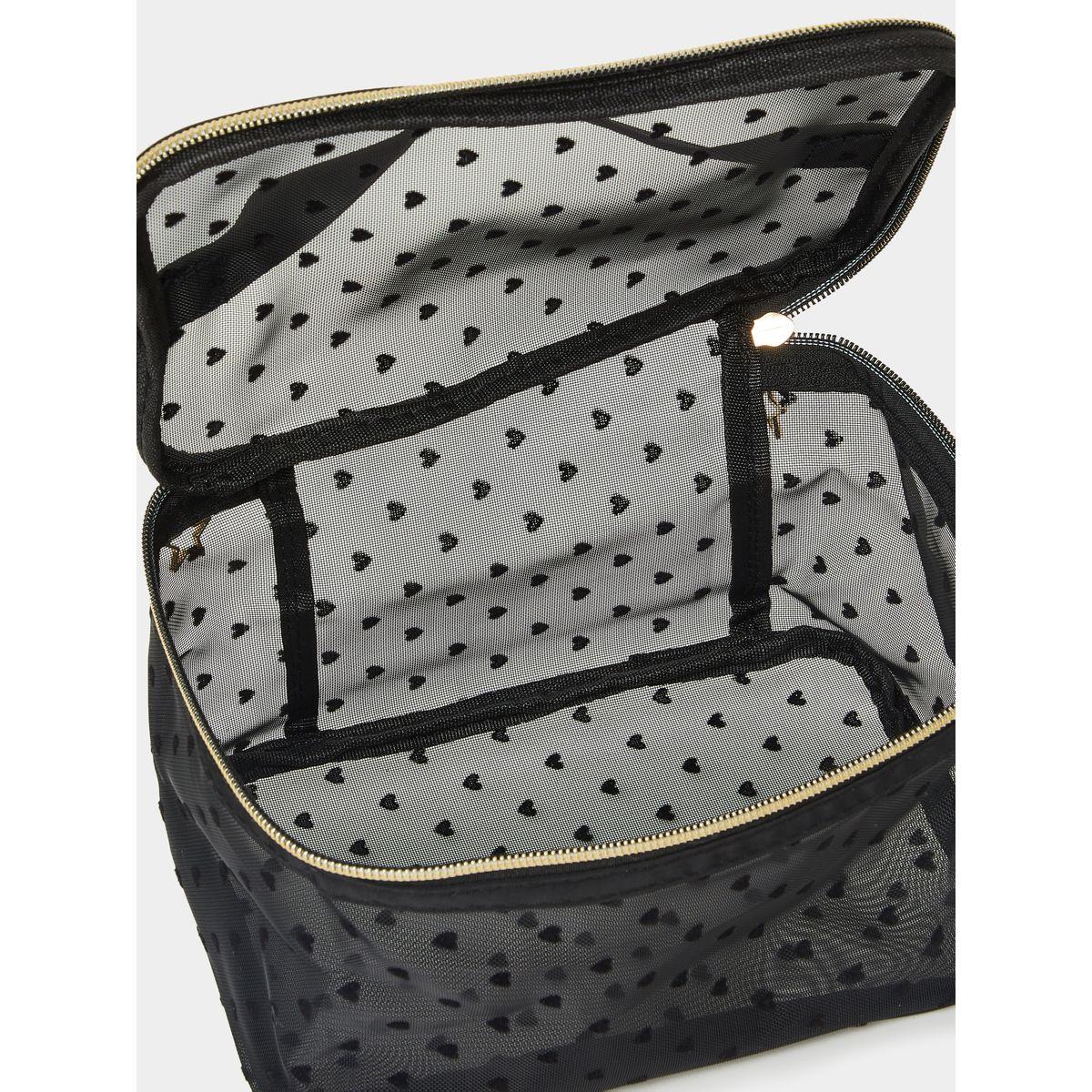 Styli Mesh Heart Print Star Drop Zip Washbag-travel-accessories-image-4