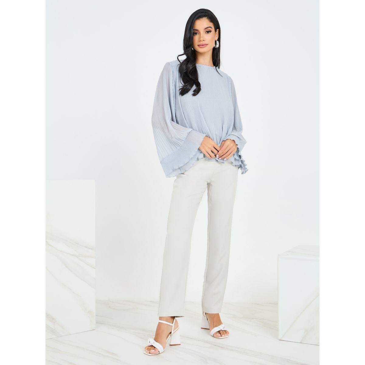 بلوزة بيبلوم بأكمام فلوت-women-clothing-shirtsandblouses-blouses-image-2