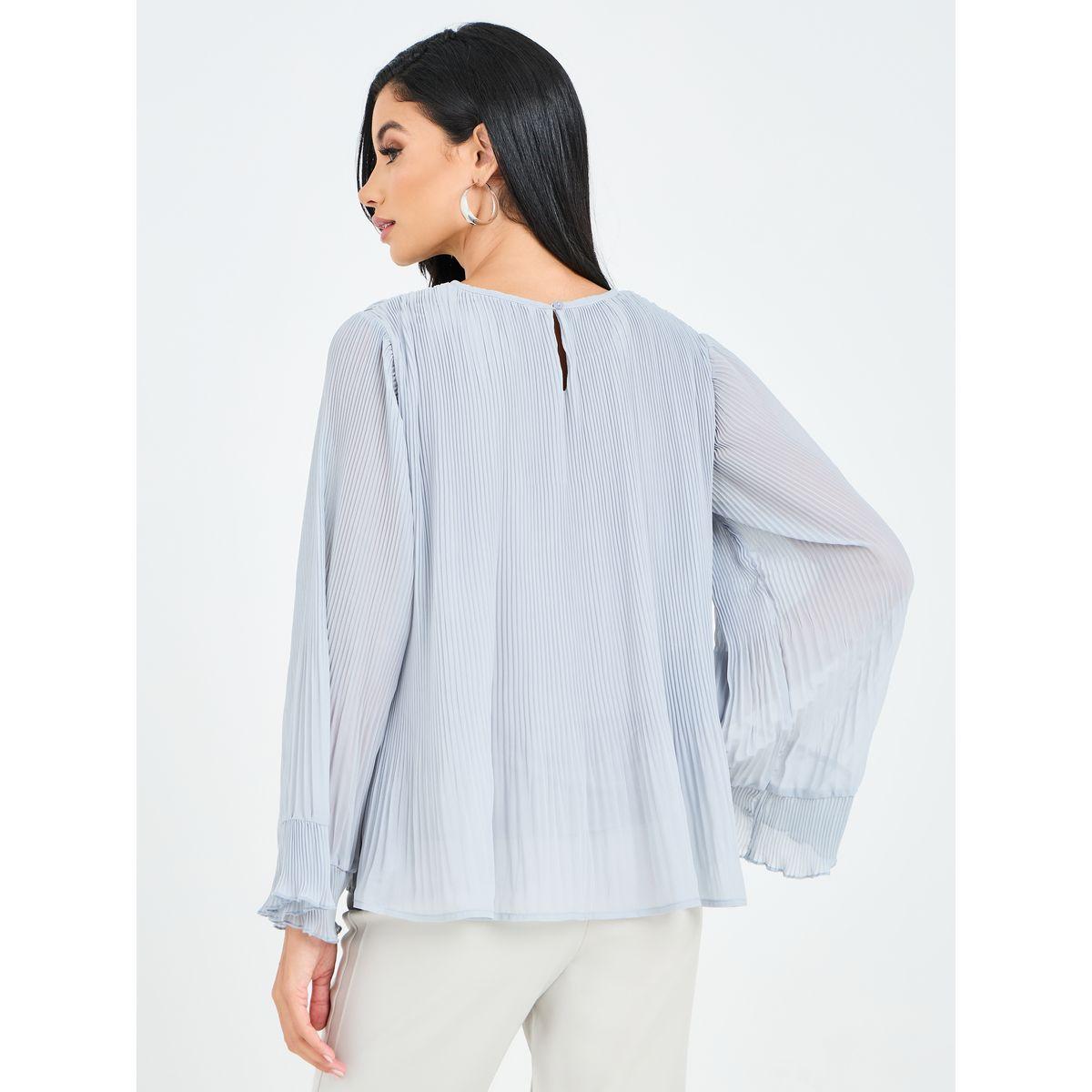 بلوزة بيبلوم بأكمام فلوت-women-clothing-shirtsandblouses-blouses-image-4