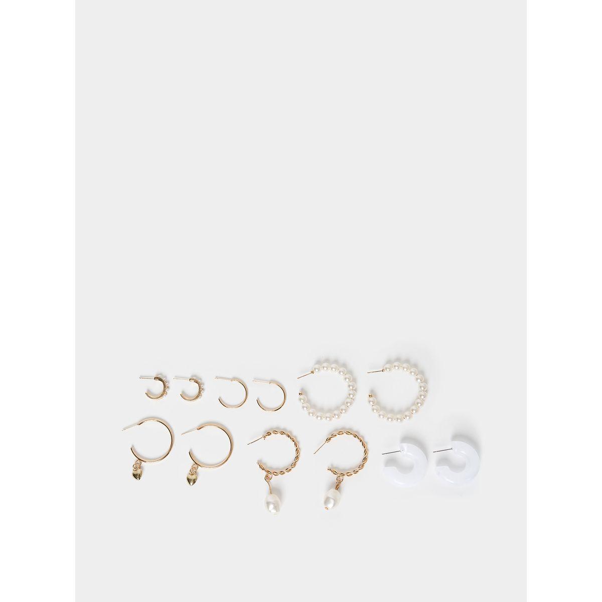 مجموعة من 6 أقراط عصرية-women-watchesandjewellery-jewellery-earrings-image-1