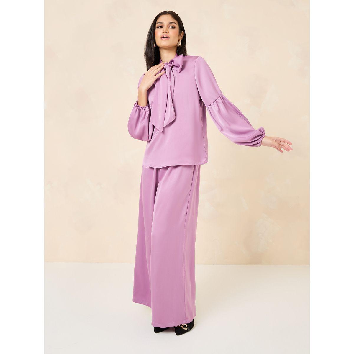 Styli Satin Tie-Up Neck Regular Fit Blouse-women-clothing-shirtsandblouses-blouses-image-2
