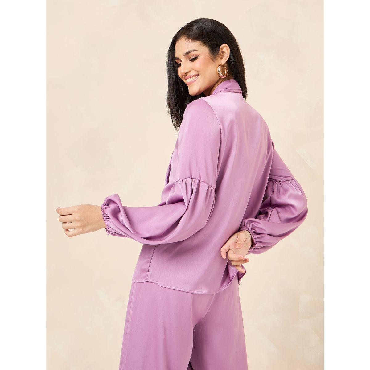 Styli Satin Tie-Up Neck Regular Fit Blouse-women-clothing-shirtsandblouses-blouses-image-4