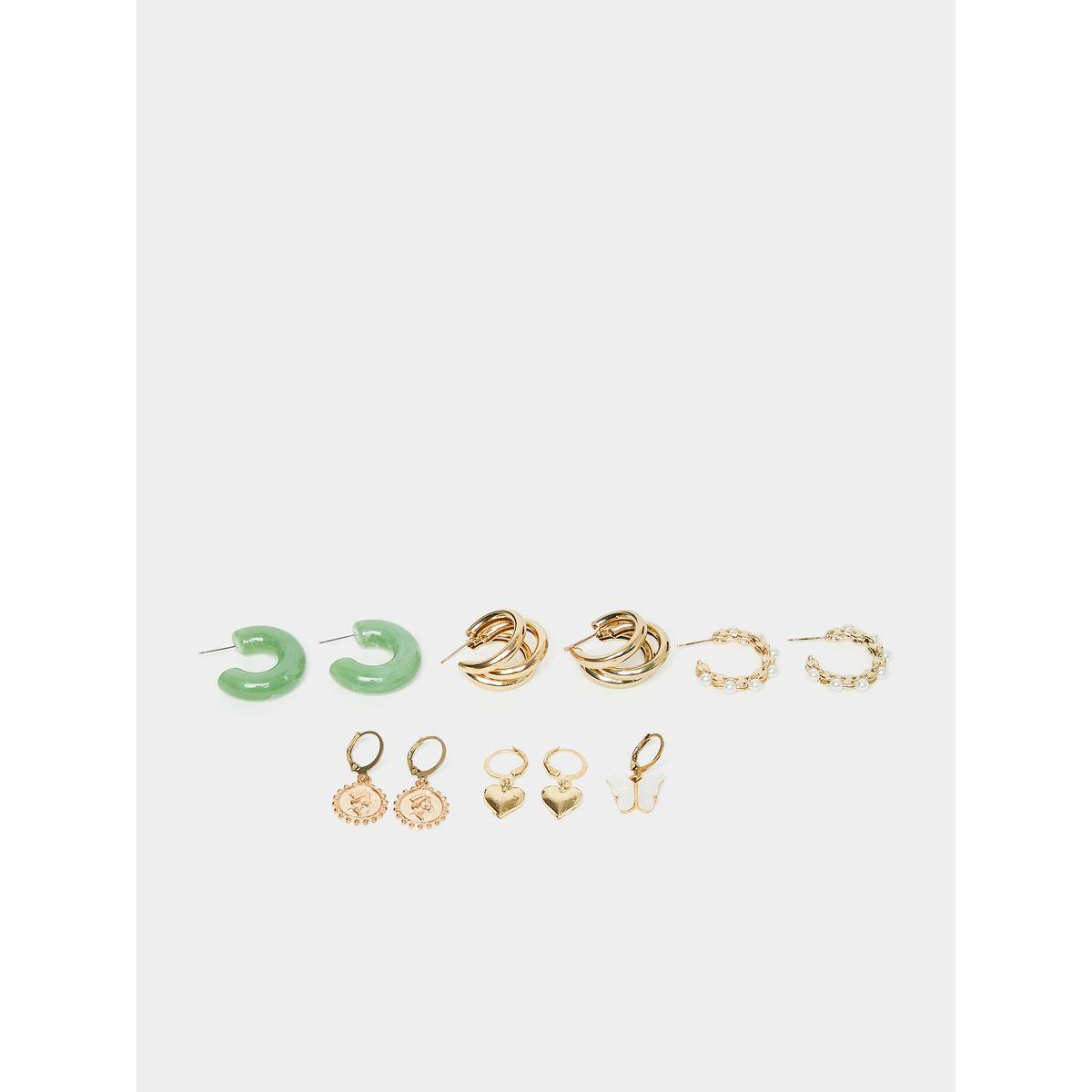 Styli Set of 6 - Heart and Butterfly Earrings-women-watchesandjewellery-jewellery-earrings-image-1
