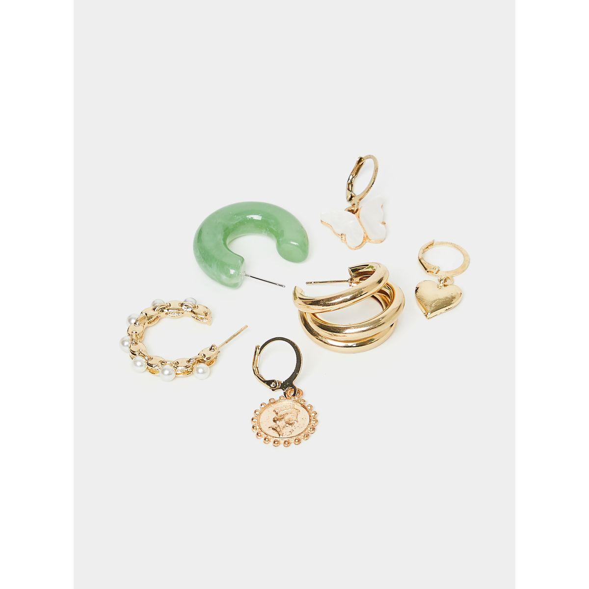 Styli Set of 6 - Heart and Butterfly Earrings-women-watchesandjewellery-jewellery-earrings-image-3
