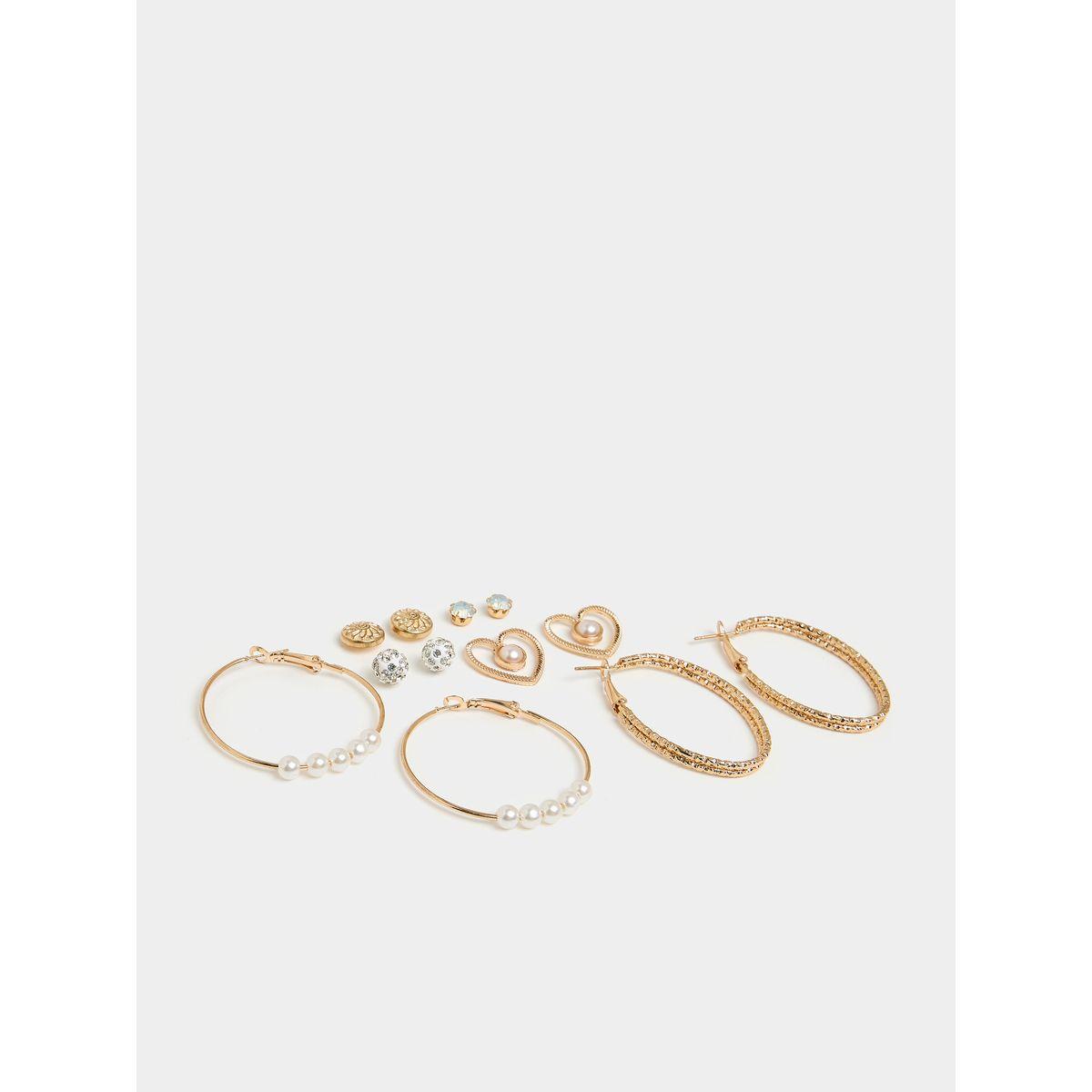 Styli Set of 6 - Embellished Studs & Hoop Earrings-women-watchesandjewellery-jewellery-earrings-image-2