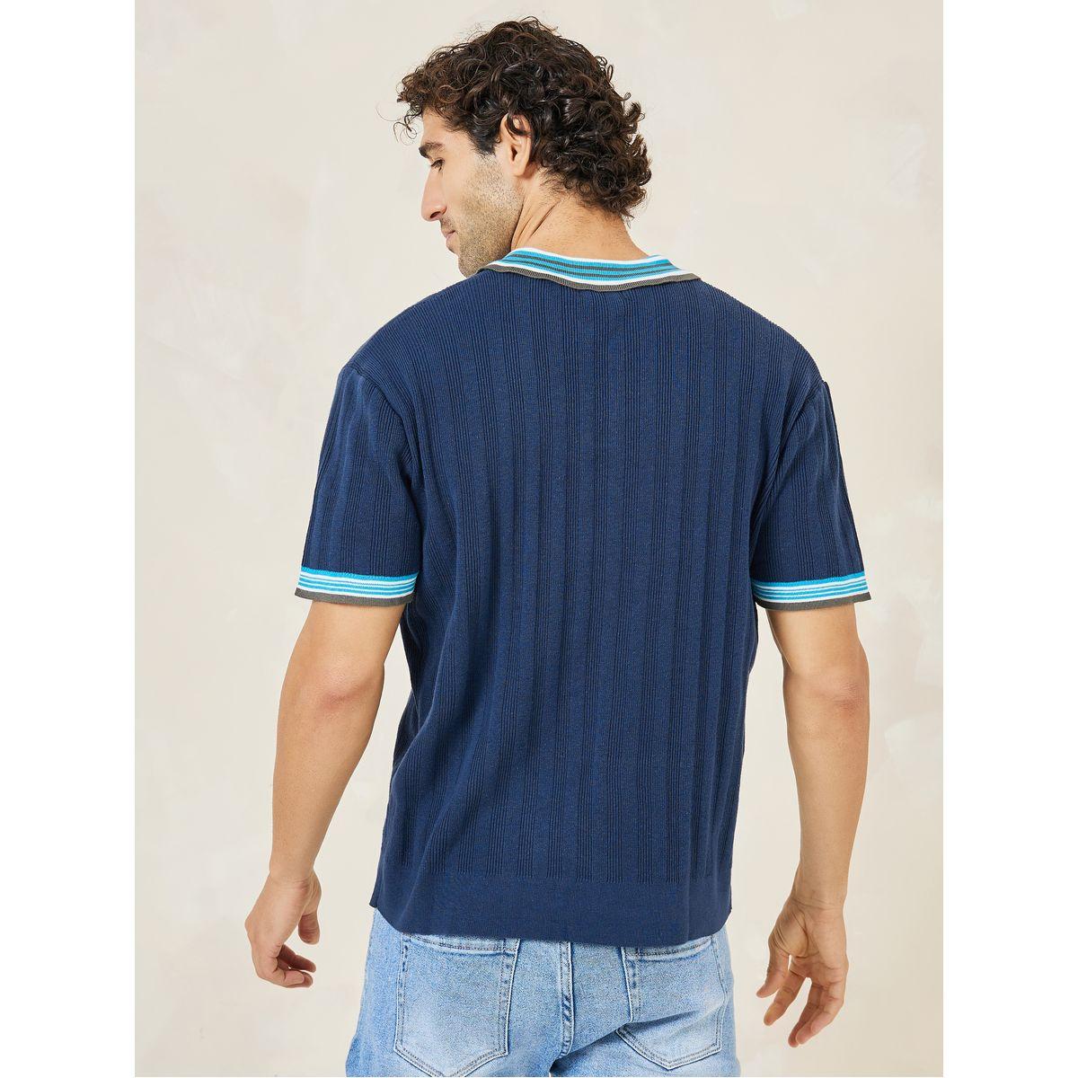 Styli Oversized Knitted Tipping Sleeve Polo-men-clothing-tshirtsandpolos-polos-image-5
