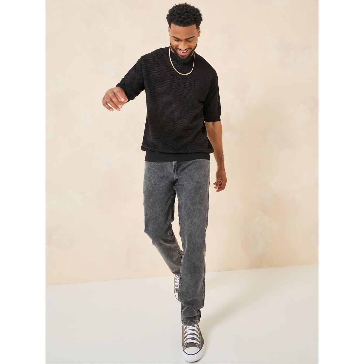 Styli Oversized Textured Knit Crew Neck T-Shirt-men-clothing-tshirtsandpolos-tshirts-image-1