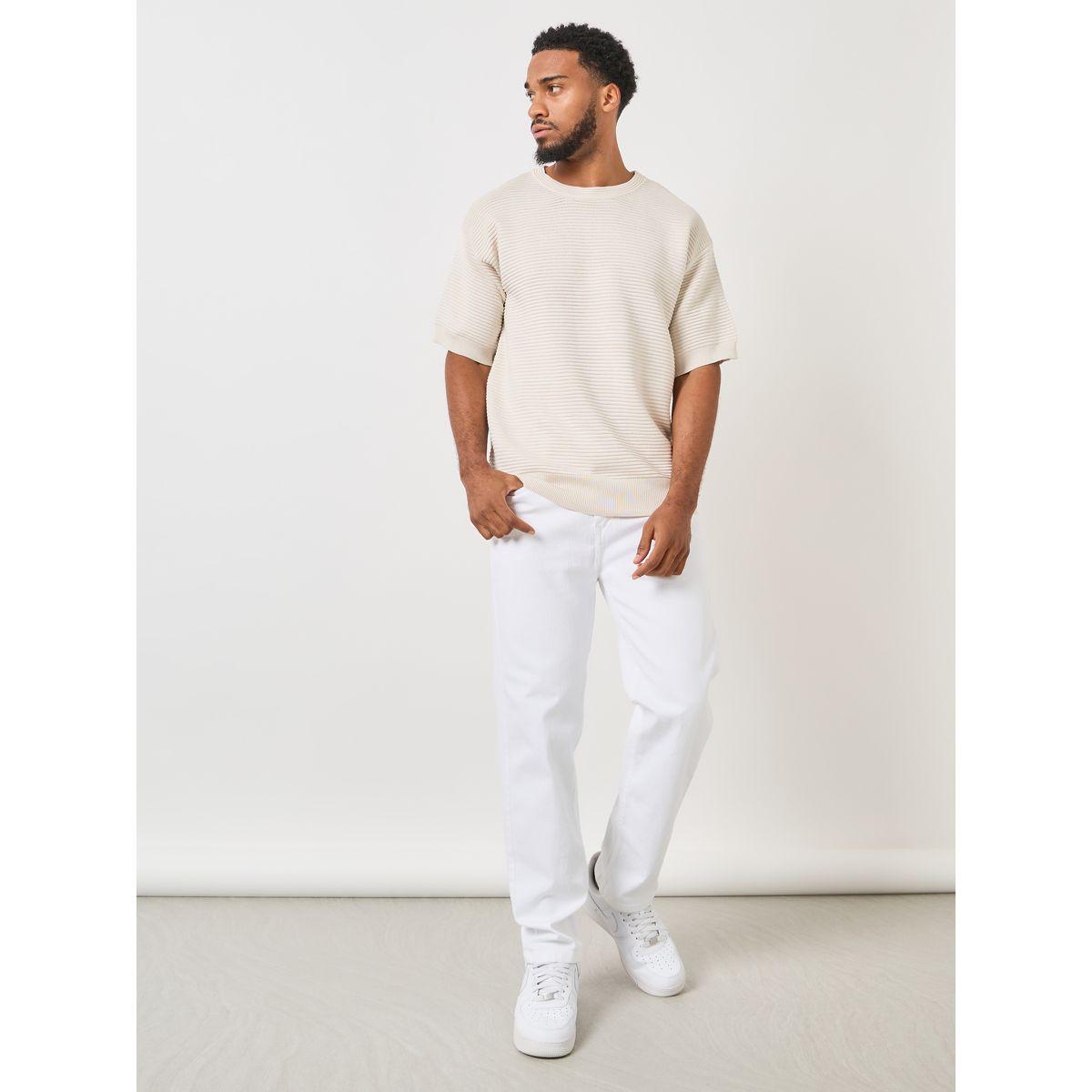 Styli Oversized Striped Texture Knit Crew Neck T-Shirt-men-clothing-tshirtsandpolos-tshirts-image-2