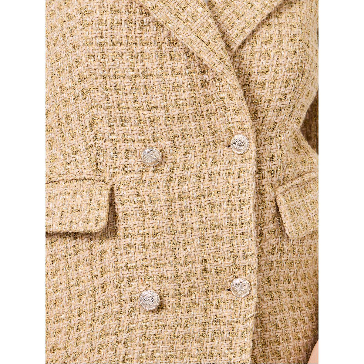 Styli Regular Fit Longline Double Breasted Tweed Blazer-women-clothing-coatsandjackets-blazers-image-4