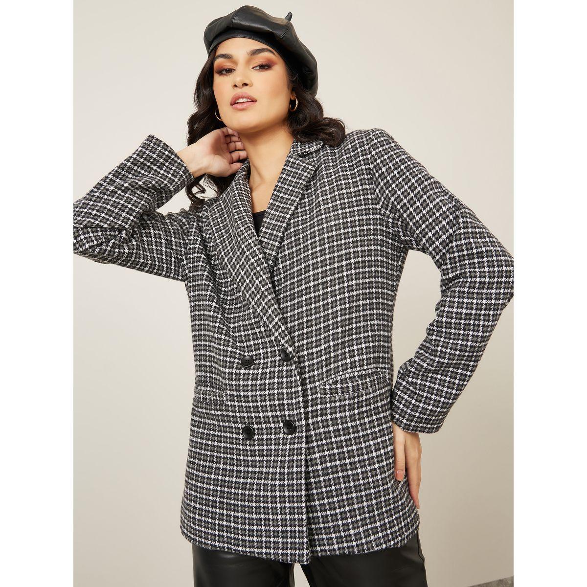 Styli Oversized Houndstooth Pattern Double Breasted Blazer-women-clothing-coatsandjackets-blazers-image-4