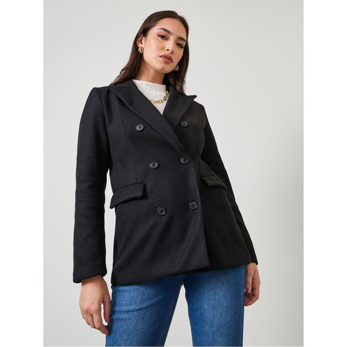 Styli Regular Fit Double Breasted Wool Like Blazer-women-clothing-coatsandjackets-blazers-image-3