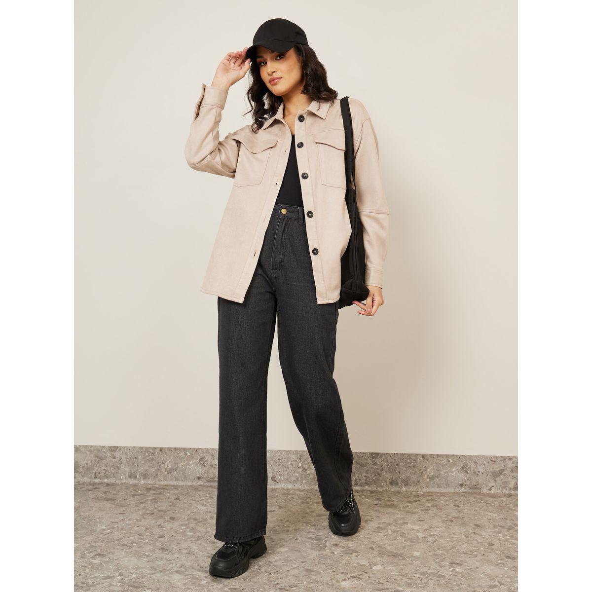 Styli Regular Fit Longline Suede Look Shacket-women-winterwear-coatsandjackets-jackets-image-2