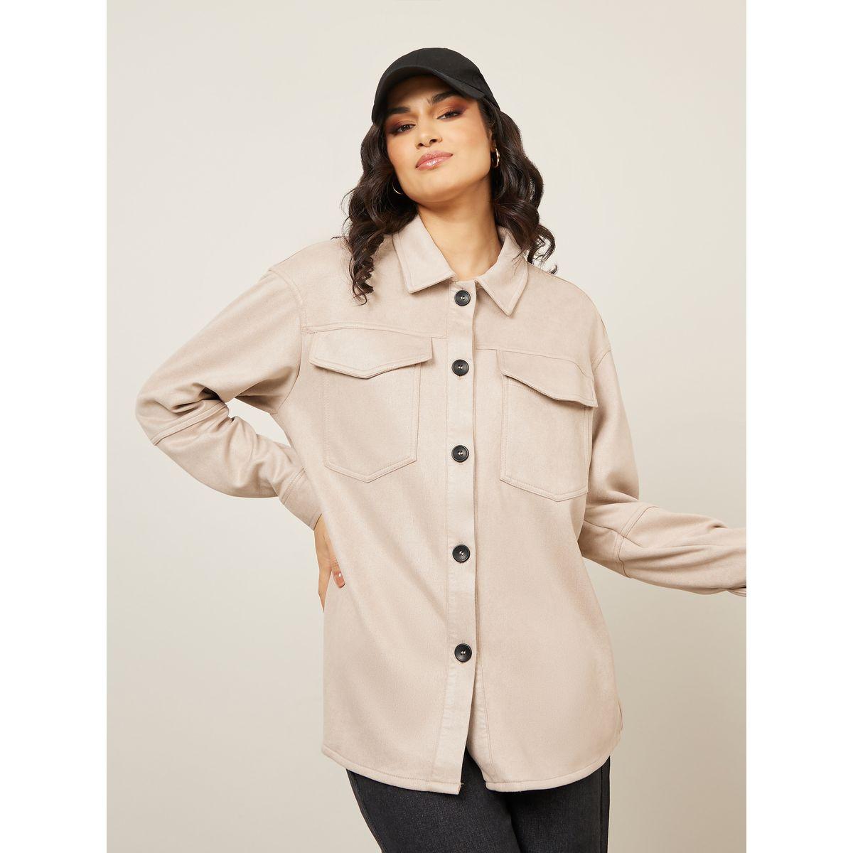 Styli Regular Fit Longline Suede Look Shacket-women-winterwear-coatsandjackets-jackets-image-3