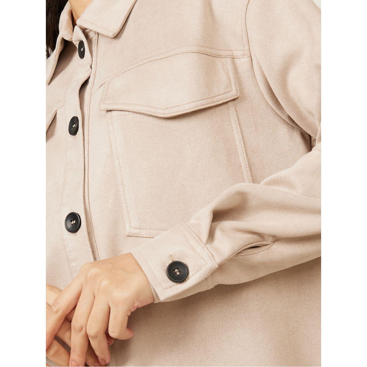 Styli Regular Fit Longline Suede Look Shacket-women-winterwear-coatsandjackets-jackets-image-4