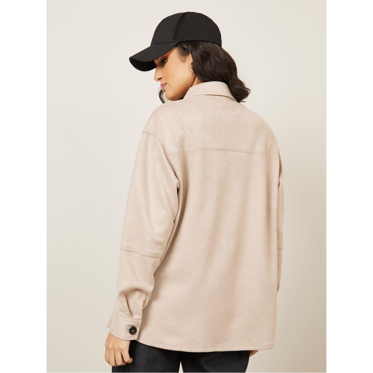 Styli Regular Fit Longline Suede Look Shacket-women-winterwear-coatsandjackets-jackets-image-5