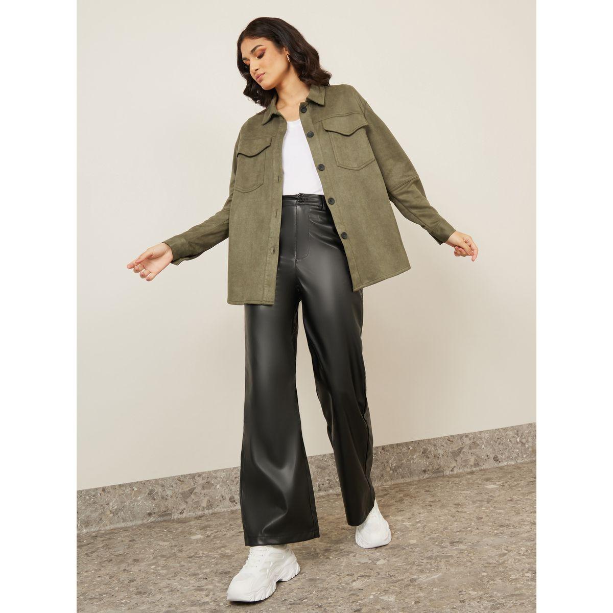 Styli Regular Fit Longline Suede Look Shacket-women-winterwear-coatsandjackets-jackets-image-2