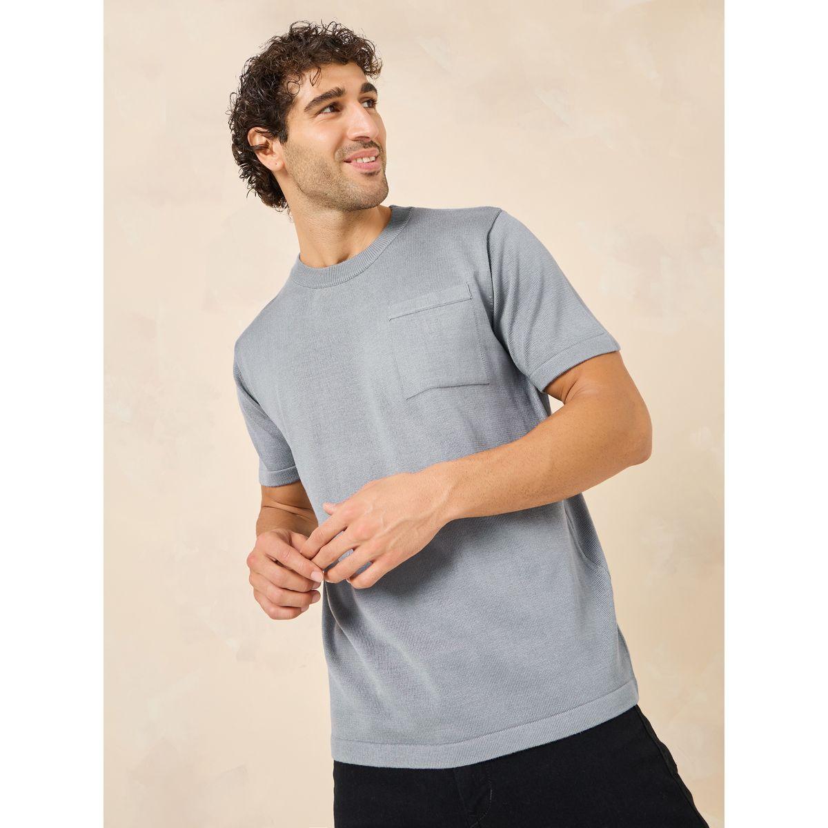 تيشيرت محبوك بقصة مريحة وجيب-men-clothing-tshirtsandpolos-tshirts-image-1