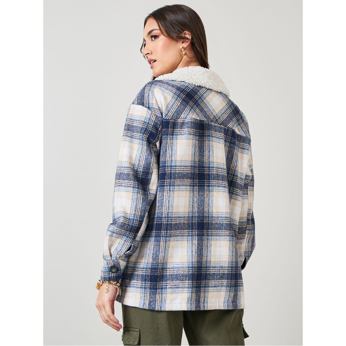 شاكيت واسع مع ياقة بفرو صناعي-women-winterwear-coatsandjackets-jackets-image-6