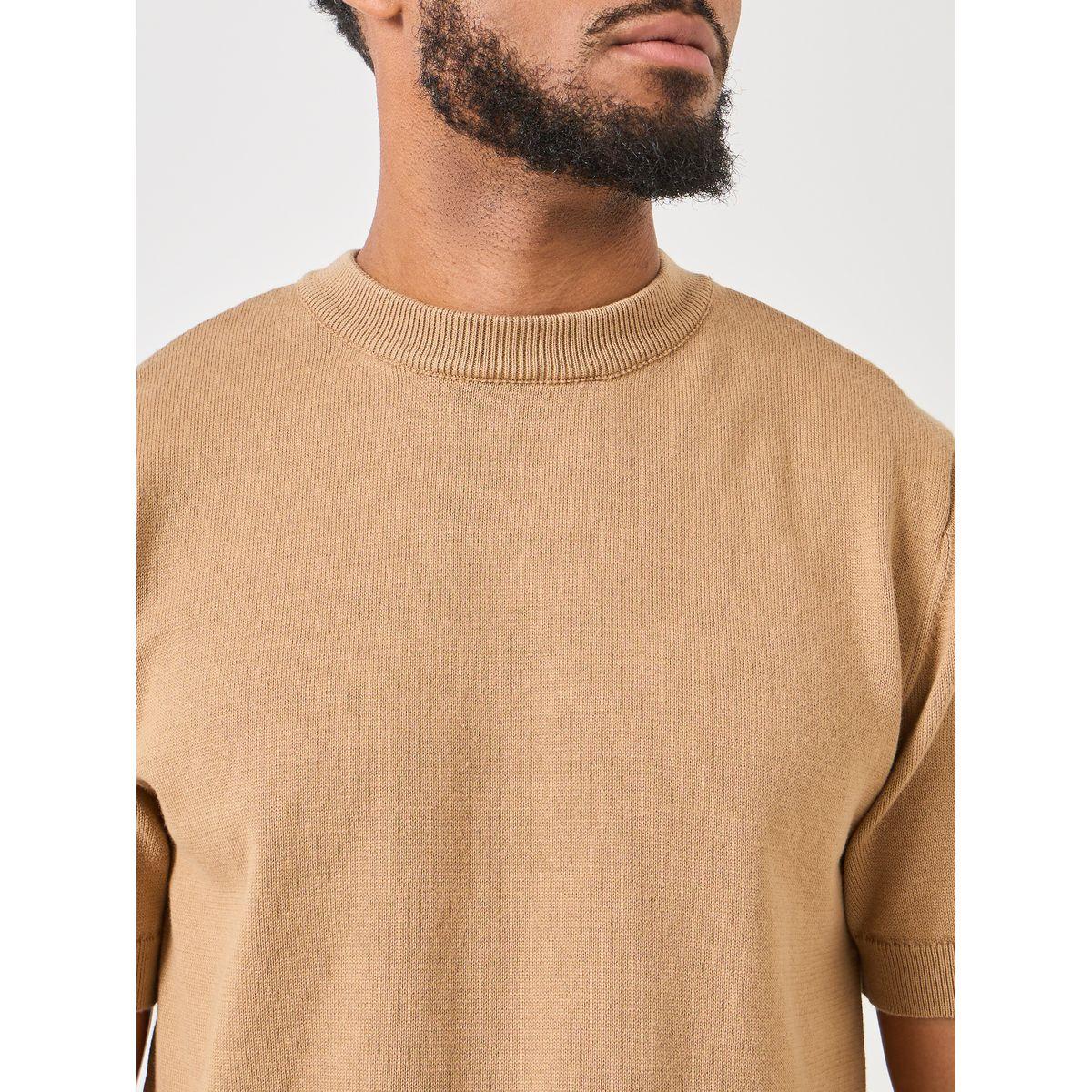 Styli Melange Knit Crew Neck Regular T-Shirt-men-clothing-tshirtsandpolos-tshirts-image-3