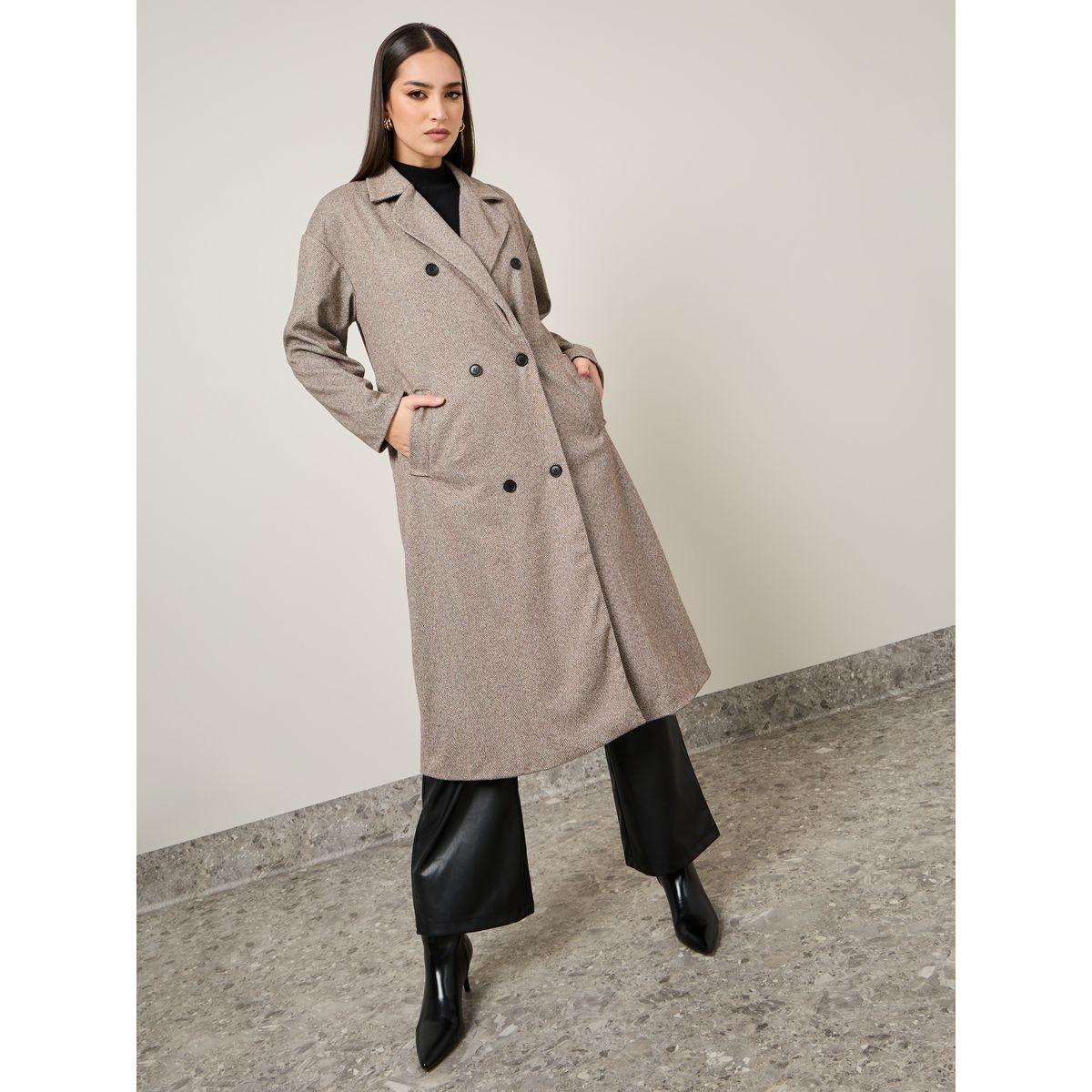 Styli Oversized Double Breasted Midi Wool Like Herringbone Coat-women-clothing-coatsandjackets-coats-image-3