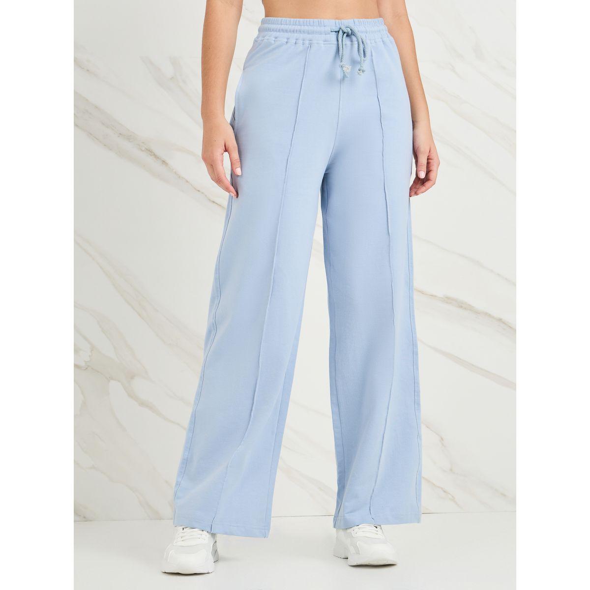 جوغر واسع الأرجل بتفاصيل مدروزة-women-clothing-bottoms-joggers-image-1
