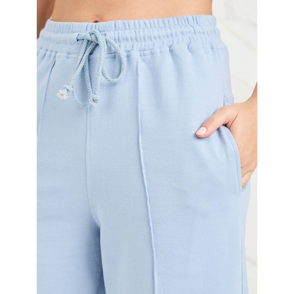 جوغر واسع الأرجل بتفاصيل مدروزة-women-clothing-bottoms-joggers-image-3