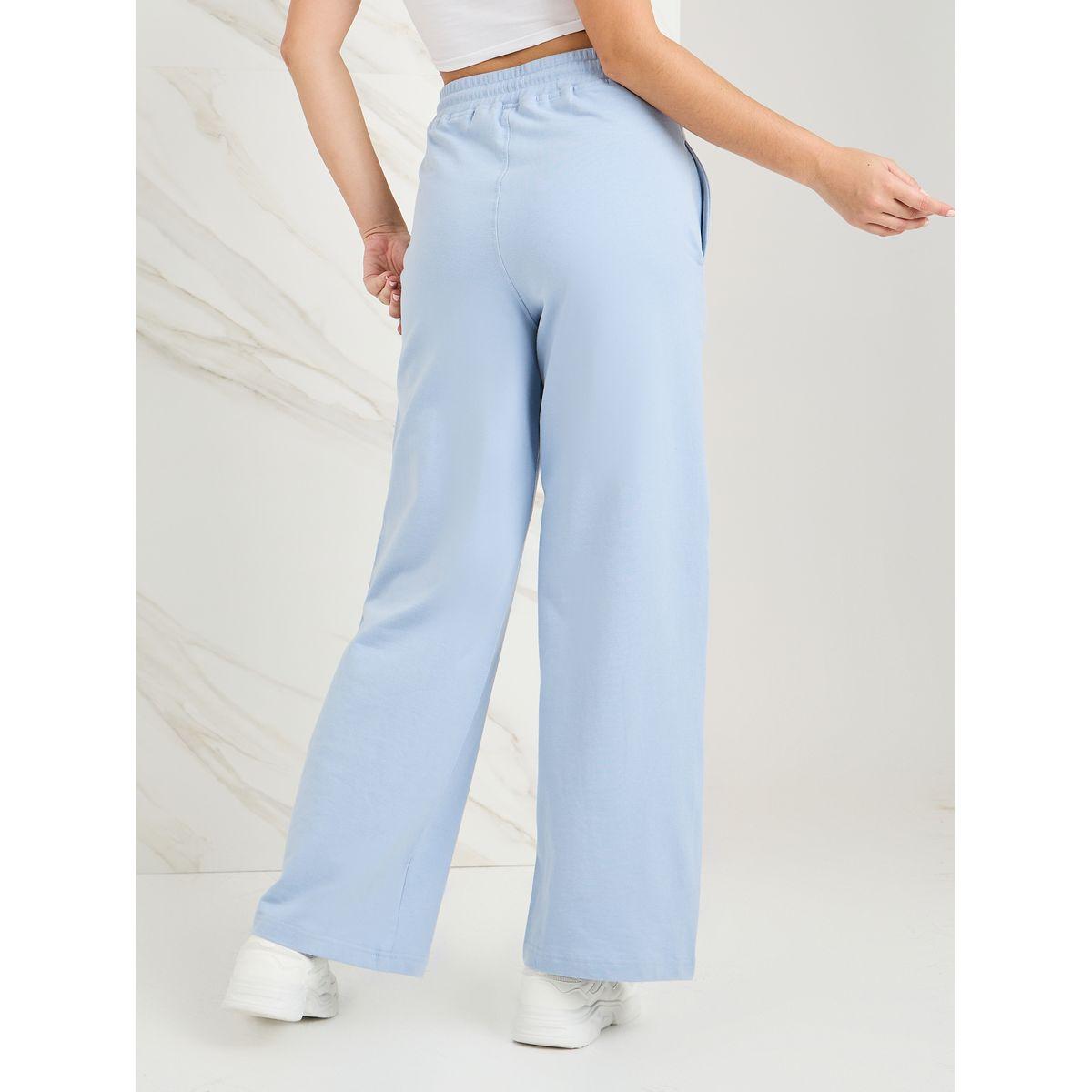 جوغر واسع الأرجل بتفاصيل مدروزة-women-clothing-bottoms-joggers-image-4