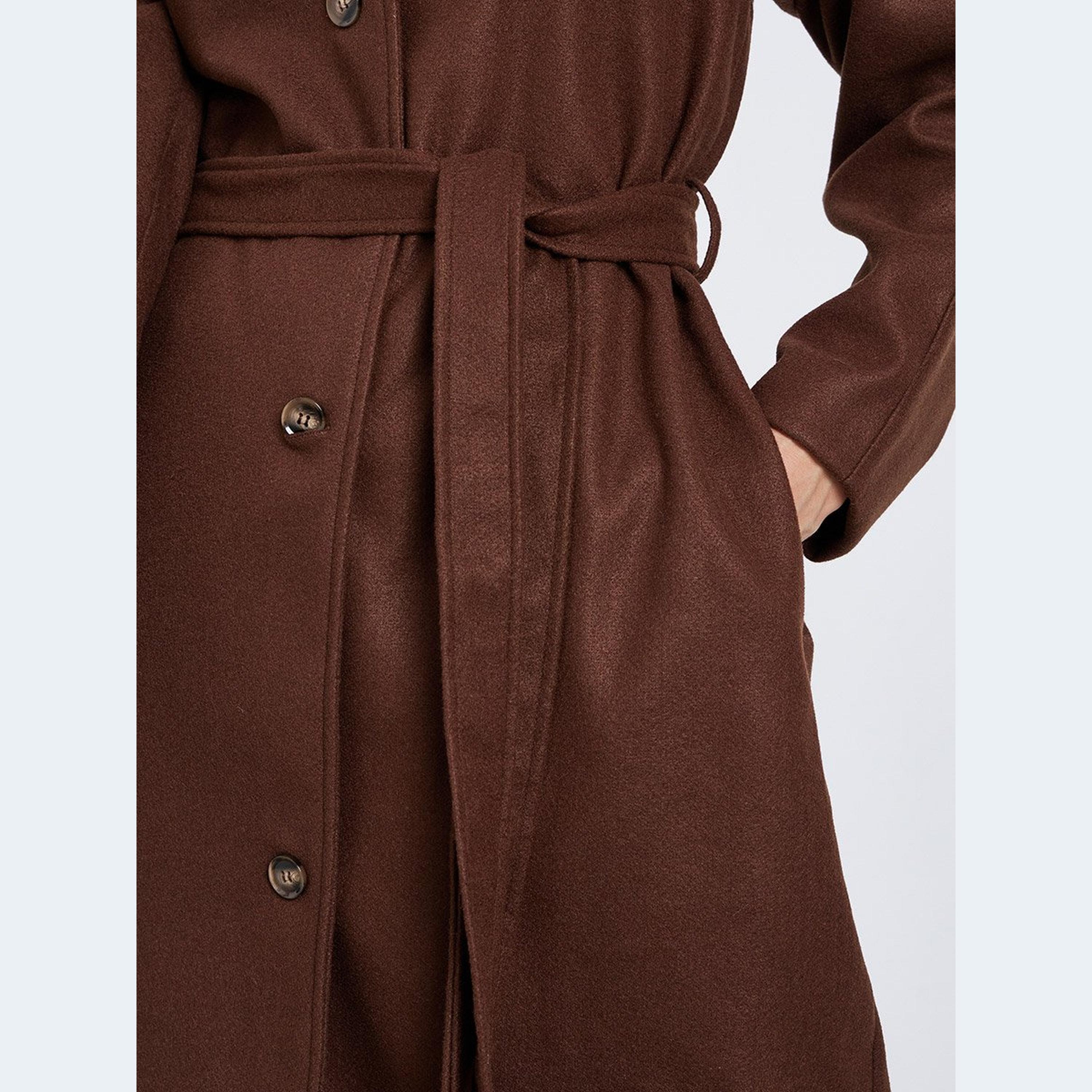 Styli Coffee Brown Midi Button Coat-women-clothing-coatsandjackets-coats-image-3