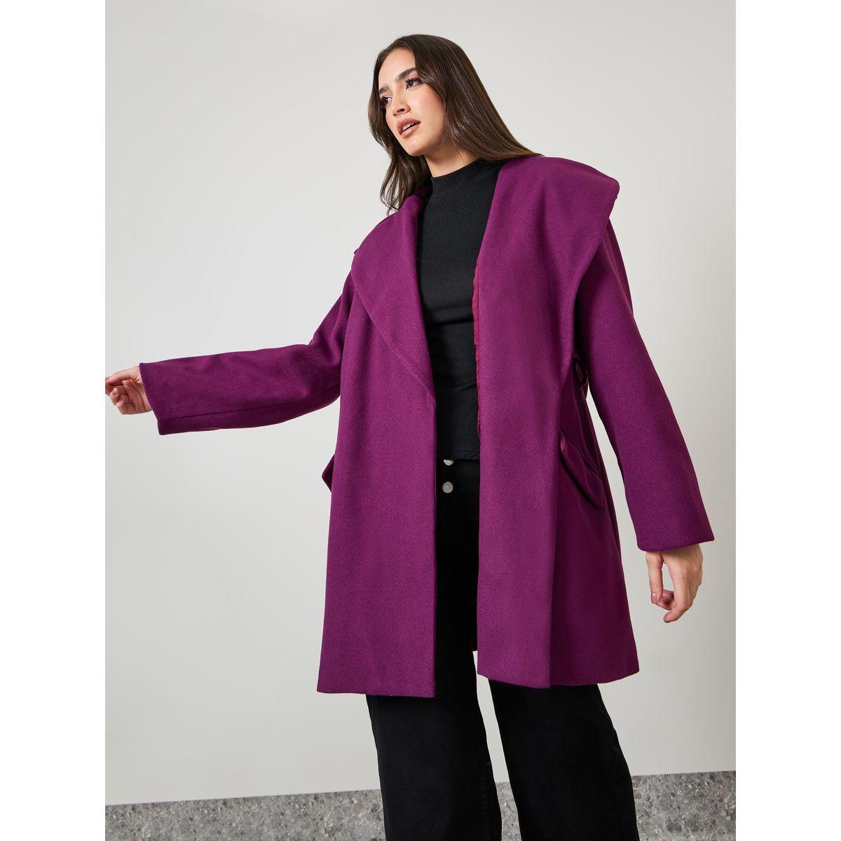 Styli Regular Fit Longline Wool Like Belted Coat-women-clothing-coatsandjackets-coats-image-3