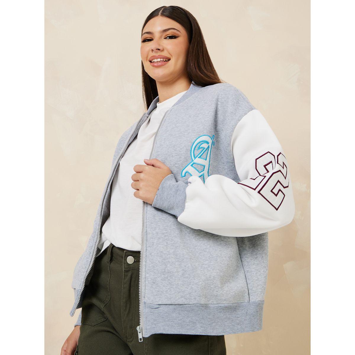 Styli Oversized Colorblock Zip Through Jacket-women-winterwear-coatsandjackets-jackets-image-1