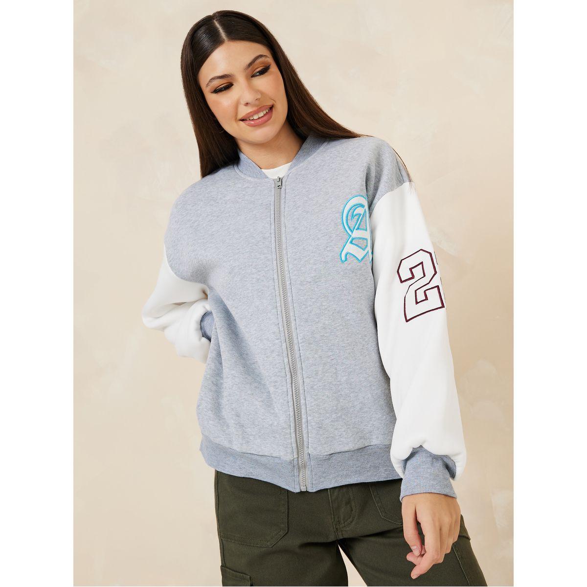 Styli Oversized Colorblock Zip Through Jacket-women-winterwear-coatsandjackets-jackets-image-3