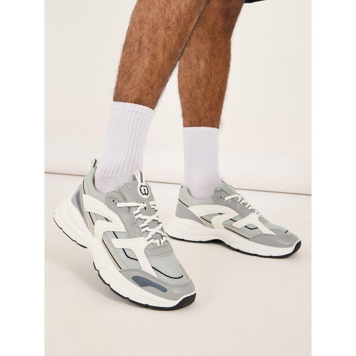 Styli Stitch Detail Front Lace Up Chunky Sneakers-men-shoes-sneakers-image-1
