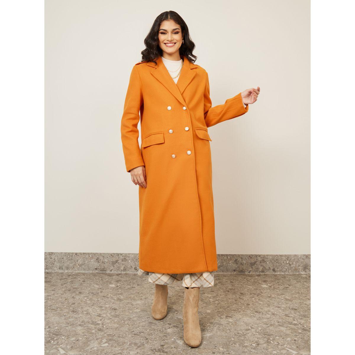 معطف ميدي سادة بصفين أزرار-women-clothing-coatsandjackets-coats-image-4