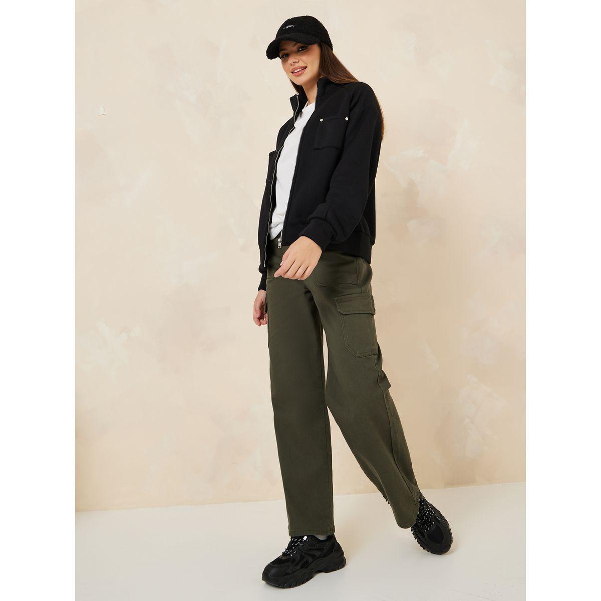 Styli Oversized High Neck Button Detail Bomber Jacket-women-winterwear-coatsandjackets-jackets-image-2