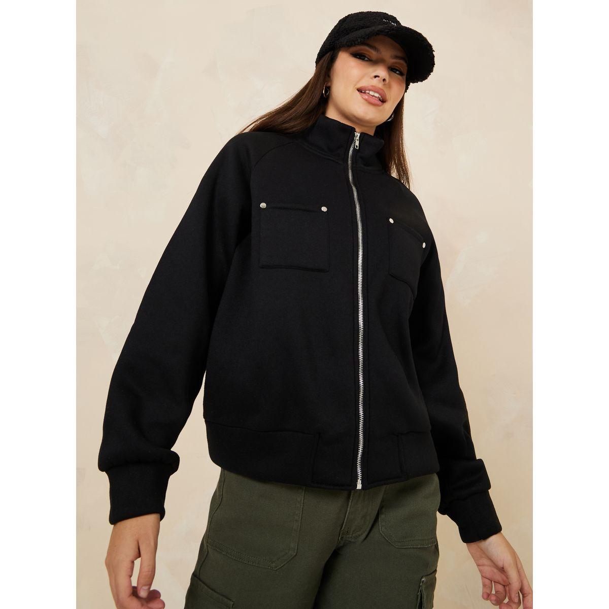 Styli Oversized High Neck Button Detail Bomber Jacket-women-winterwear-coatsandjackets-jackets-image-4