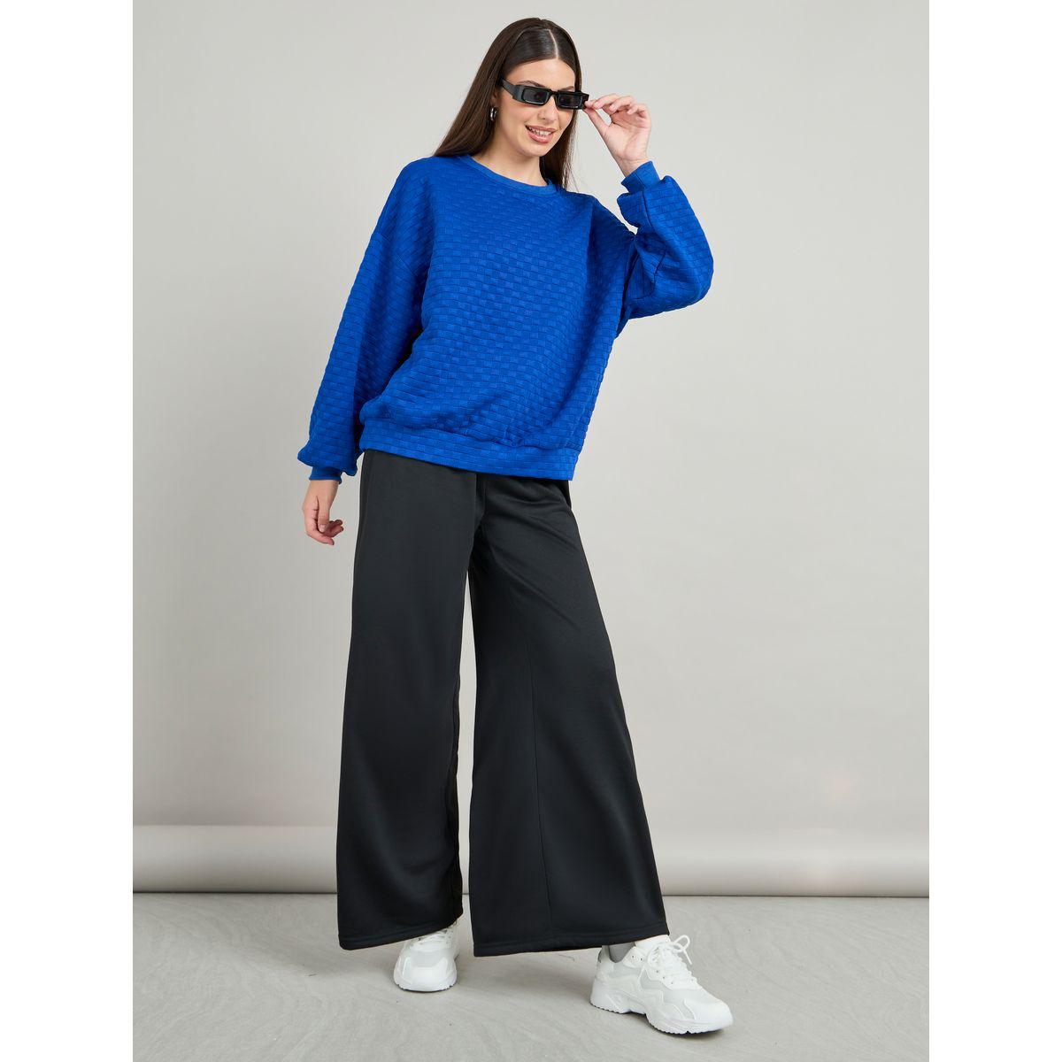 Styli Oversized Solid Textured Sweatshirt-women-winterwear-hoodiesandsweatshirts-sweatshirts-image-2