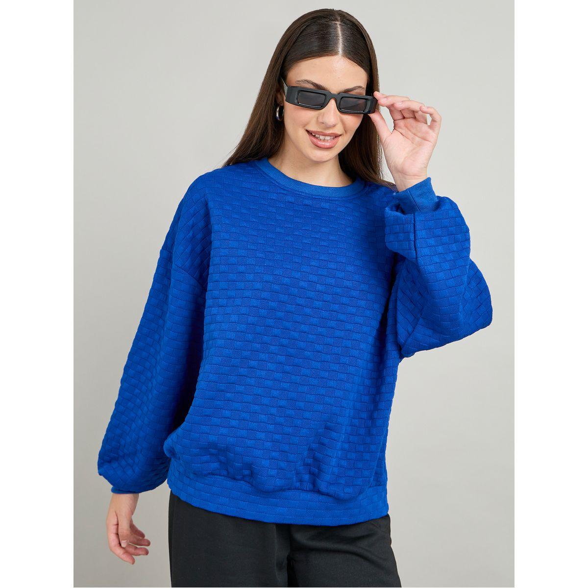 Styli Oversized Solid Textured Sweatshirt-women-winterwear-hoodiesandsweatshirts-sweatshirts-image-3