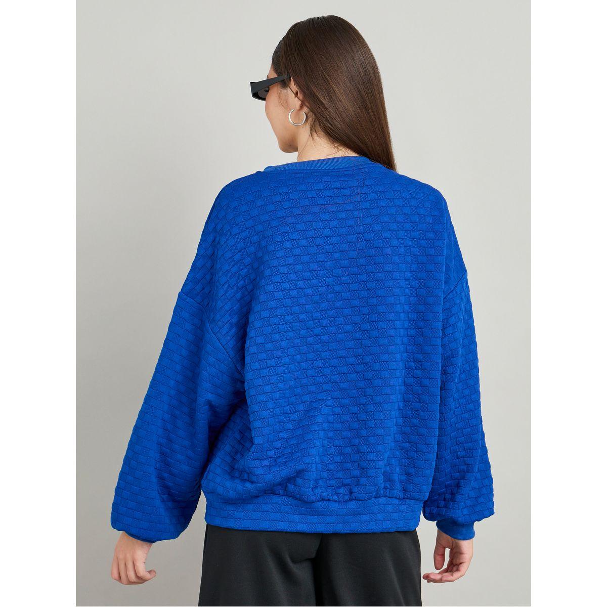 Styli Oversized Solid Textured Sweatshirt-women-winterwear-hoodiesandsweatshirts-sweatshirts-image-5
