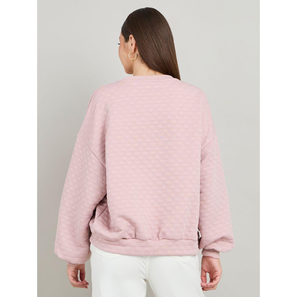 Styli Oversized Solid Textured Sweatshirt-women-winterwear-hoodiesandsweatshirts-sweatshirts-image-4