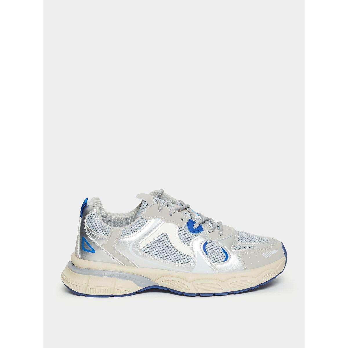 Styli Stitch Detail Contrast Panel Lace Up Chunky Sneakers-men-shoes-sneakers-image-1