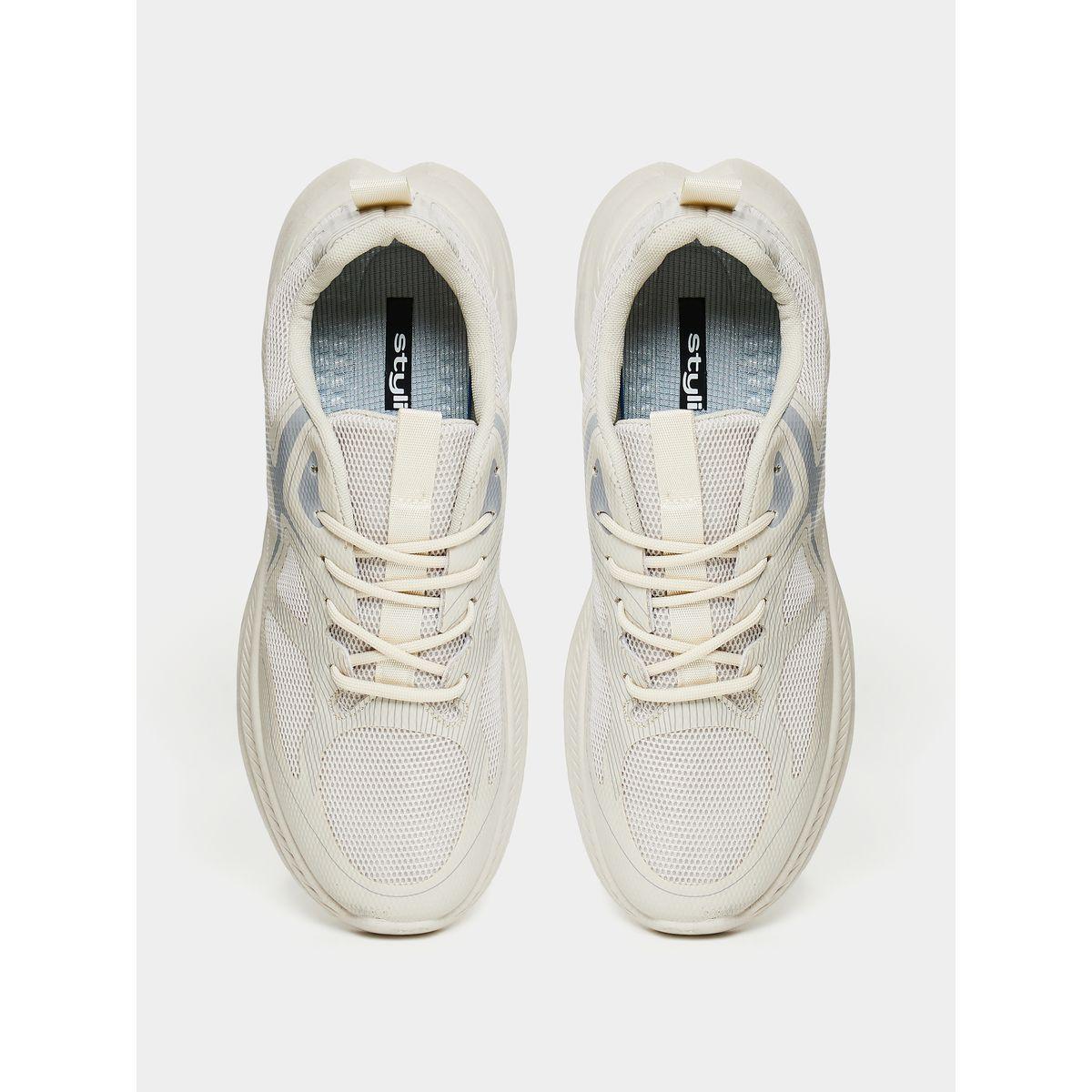 Styli Textured Contrast Panel Lace-Up Sneakers-men-shoes-sneakers-image-4