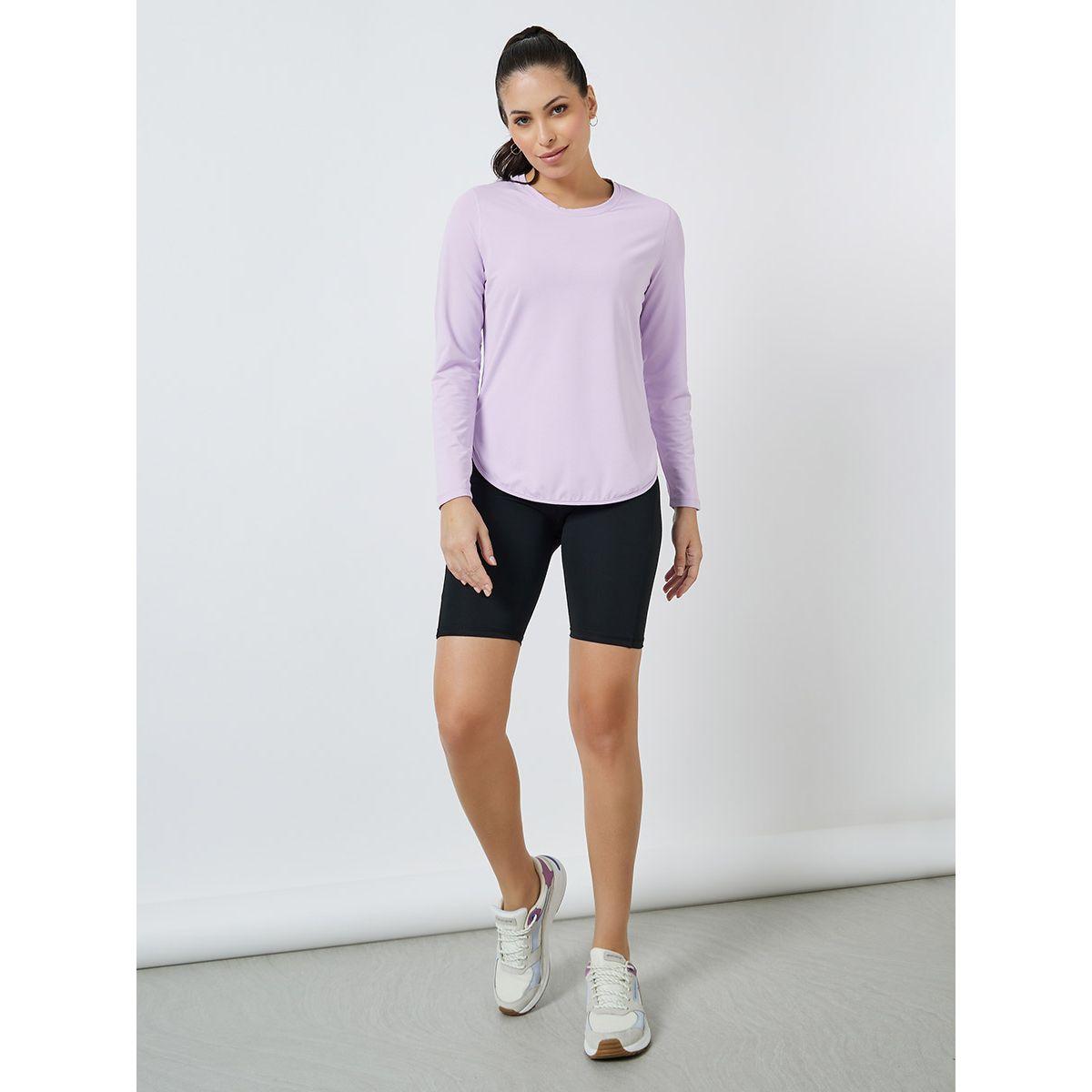 Styli Active Curved Hem Textured Top - UV Protection SPF50+-women-clothing-sportswearandactivewear-tshirtsandvests-image-2